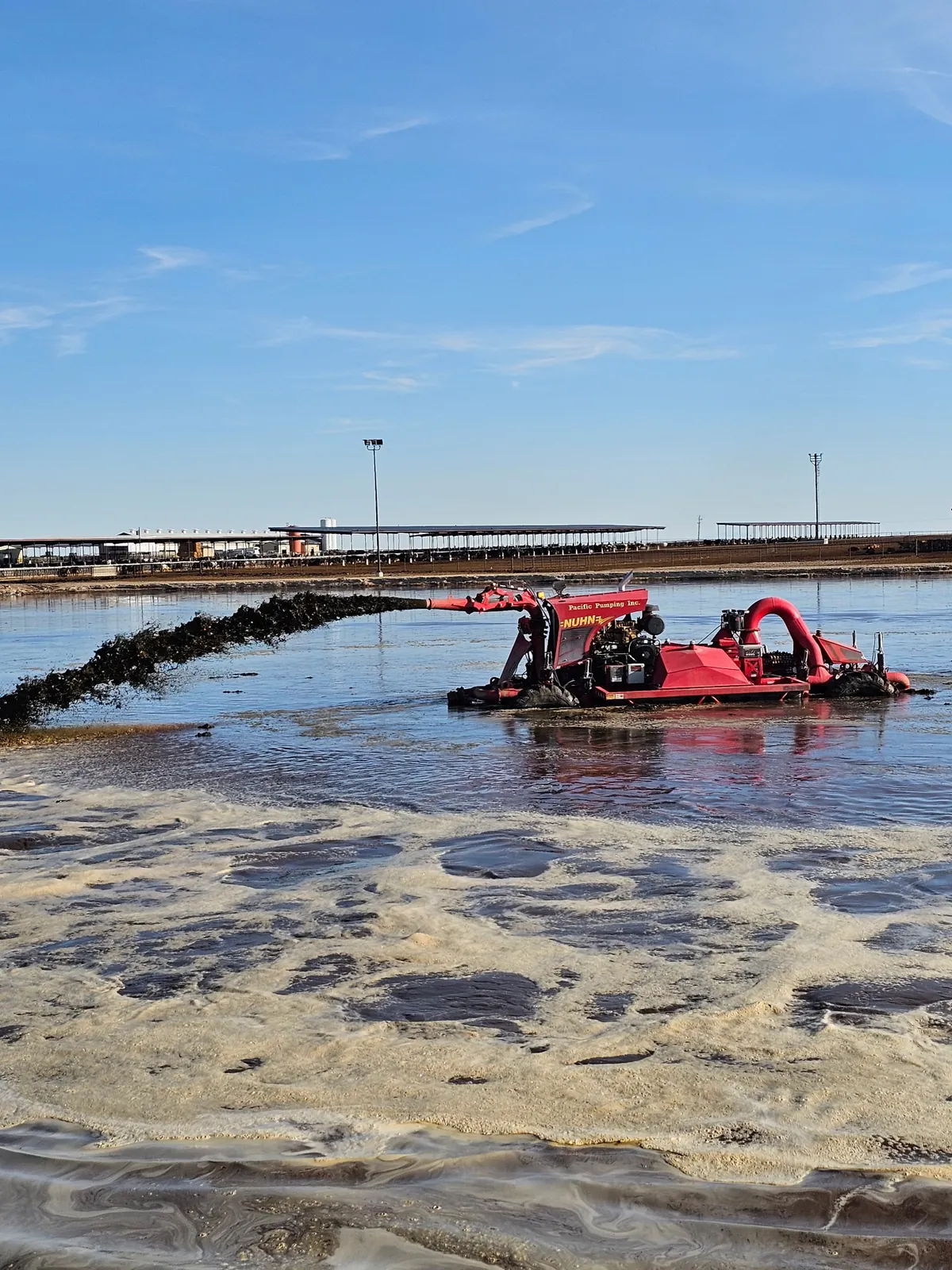 Fabricated pumping equipment in operation